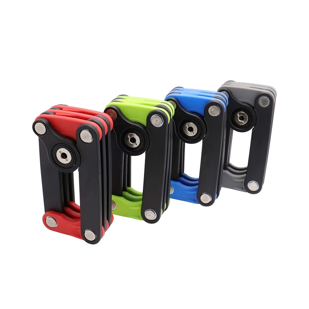 Folding Bike Lock Padlock, 78cm with 2 disc keys and mount bracket